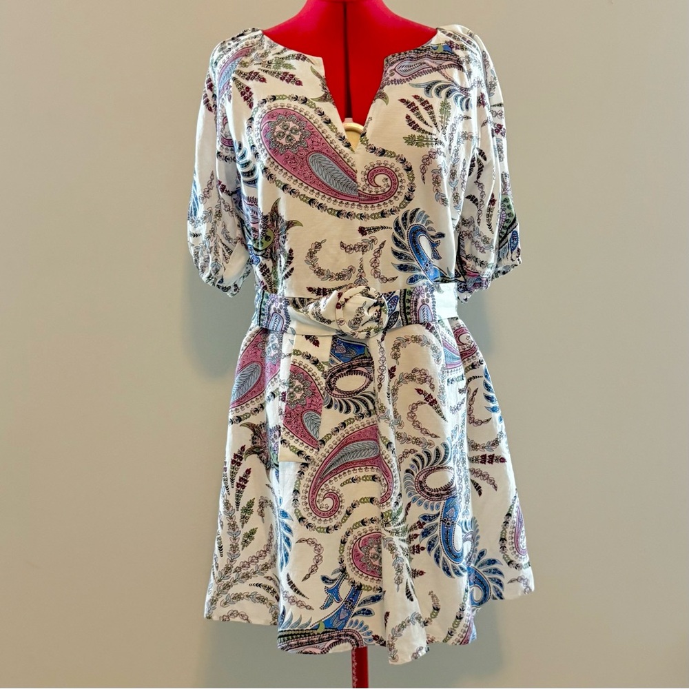 LOFT Floral Puff Sleeve Dress
